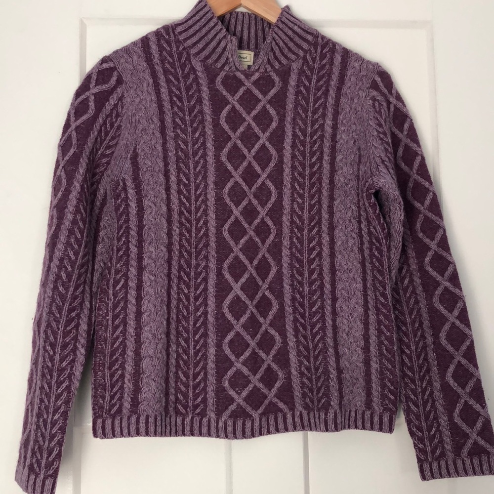 Purple LL Bean wool sweater